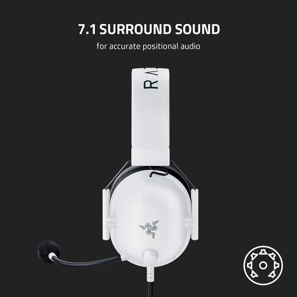 Razer‎ BlackShark V2 X Wired Gaming Headset 7.1 Surround PC Mac PS5 Switch White - Picture 11 of 13